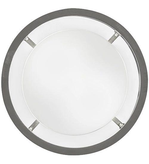 Meyda Lighting Cilindro 15" 2-Light Silver Steel Campbell Flush Mount Light With Statuario Idalight & Clear Shade Glass