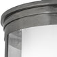 Meyda Lighting Cilindro 15" 2-Light Silver Steel Campbell Flush Mount Light With Statuario Idalight & Clear Shade Glass
