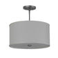 Meyda Lighting Cilindro 15" 3-Light Nickel Pendant Light With Eggshell White Textrene Shade