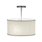 Meyda Lighting Cilindro 15" 3-Light Nickel Pendant Light With Eggshell White Textrene Shade