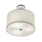 Meyda Lighting Cilindro 15" 3-Light Nickel Pendant Light With Eggshell White Textrene Shade
