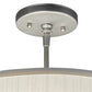 Meyda Lighting Cilindro 15" 3-Light Nickel Pendant Light With Eggshell White Textrene Shade