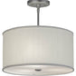 Meyda Lighting Cilindro 15" 3-Light Nickel Pendant Light With Eggshell White Textrene Shade
