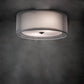 Meyda Lighting Cilindro 15" 3-Light Oil Rubbed Bronze Flush Mount Light With White Statuario Idalight & Textrene Shade