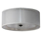 Meyda Lighting Cilindro 15" 3-Light Oil Rubbed Bronze Flush Mount Light With White Statuario Idalight & Textrene Shade