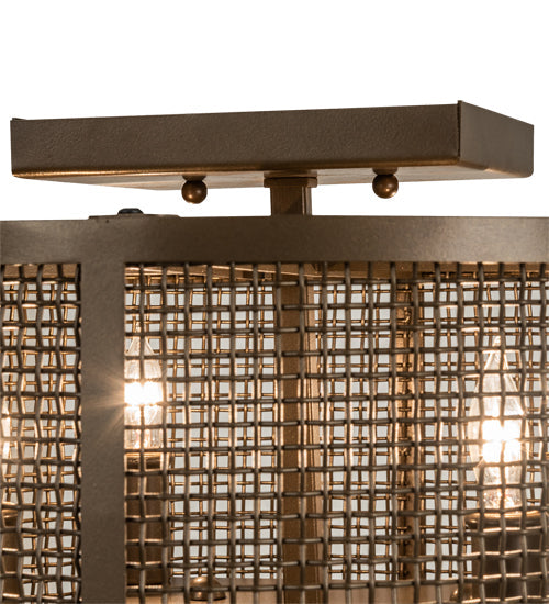 Meyda Lighting Cilindro 15" 4-Light Brown Metallic Rame Flush Mount Light