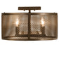 Meyda Lighting Cilindro 15" 4-Light Brown Metallic Rame Flush Mount Light