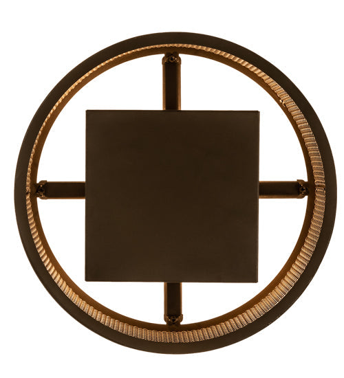 Meyda Lighting Cilindro 15" 4-Light Brown Metallic Rame Flush Mount Light