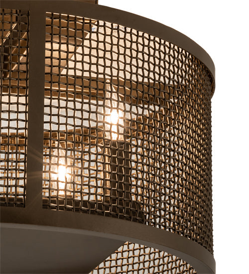 Meyda Lighting Cilindro 15" 4-Light Brown Metallic Rame Flush Mount Light