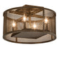 Meyda Lighting Cilindro 15" 4-Light Brown Metallic Rame Flush Mount Light
