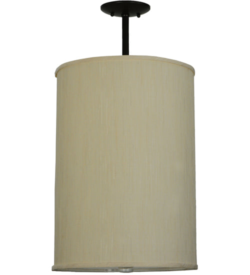 Meyda Lighting Cilindro 15" 4-Light Timeless Bronze Pendant Light With Mystic Beige Textrene