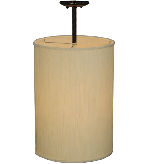 Meyda Lighting Cilindro 15" 4-Light Timeless Bronze Pendant Light With Mystic Beige Textrene