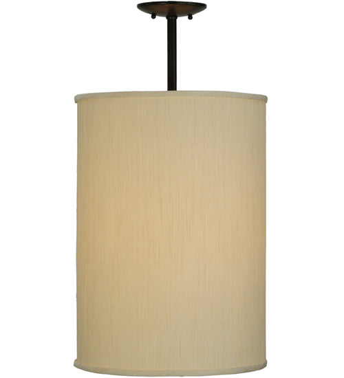 Meyda Lighting Cilindro 15" 4-Light Timeless Bronze Pendant Light With Mystic Beige Textrene
