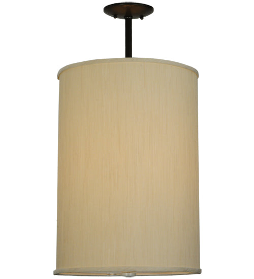 Meyda Lighting Cilindro 15" 4-Light Timeless Bronze Pendant Light With Mystic Beige Textrene