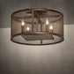 Meyda Lighting Cilindro 15" 4-Light Tyler Bronze Rame Flushmount