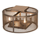 Meyda Lighting Cilindro 15" 4-Light Tyler Bronze Rame Flushmount