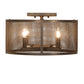 Meyda Lighting Cilindro 15" 4-Light Tyler Bronze Rame Flushmount