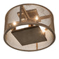 Meyda Lighting Cilindro 15" 4-Light Tyler Bronze Rame Flushmount