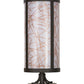 Meyda Lighting Cilindro 15" Oil Rubbed Bronze Veritas Outdoor Pier Mount Light With White & Orange Patterns Shade Glass