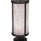 Meyda Lighting Cilindro 15" Oil Rubbed Bronze Veritas Outdoor Pier Mount Light With White & Orange Patterns Shade Glass