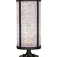 Meyda Lighting Cilindro 15" Oil Rubbed Bronze Veritas Outdoor Pier Mount Light With White & Orange Patterns Shade Glass