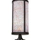 Meyda Lighting Cilindro 15" Oil Rubbed Bronze Veritas Outdoor Pier Mount Light With White & Orange Patterns Shade Glass