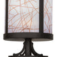 Meyda Lighting Cilindro 15" Oil Rubbed Bronze Veritas Outdoor Pier Mount Light With White & Orange Patterns Shade Glass