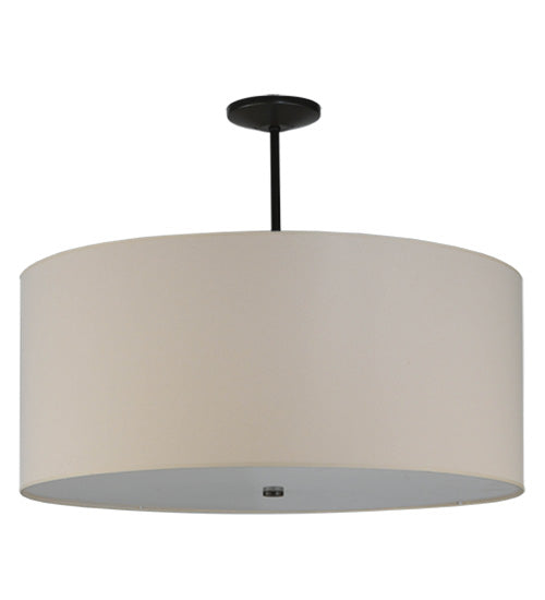 Meyda Lighting Cilindro 158439 36" 6-Light Timeless Bronze Pendant Light With Natural Textrene & Statuario Idalight Shade