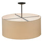 Meyda Lighting Cilindro 158439 36" 6-Light Timeless Bronze Pendant Light With Natural Textrene & Statuario Idalight Shade