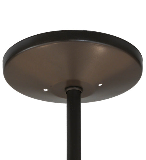 Meyda Lighting Cilindro 158439 36" 6-Light Timeless Bronze Pendant Light With Natural Textrene & Statuario Idalight Shade