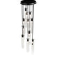 Meyda Lighting Cilindro 16" 12-Light Solar Black Cascading Pendant Light With Clear Shade Glass