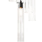 Meyda Lighting Cilindro 16" 12-Light Solar Black Cascading Pendant Light With Clear Shade Glass
