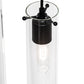 Meyda Lighting Cilindro 16" 12-Light Solar Black Cascading Pendant Light With Clear Shade Glass