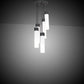 Meyda Lighting Cilindro 16" 5-Light Solar Black Cascading Pendant Light With White Statuario Idalight Shade