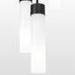 Meyda Lighting Cilindro 16" 5-Light Solar Black Cascading Pendant Light With White Statuario Idalight Shade