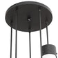 Meyda Lighting Cilindro 16" 5-Light Solar Black Cascading Pendant Light With White Statuario Idalight Shade