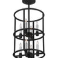 Meyda Lighting Cilindro 16" 8-Light Costello Black Air Pendant Light With White Faux Candlelight