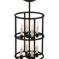 Meyda Lighting Cilindro 16" 8-Light Costello Black Air Pendant Light With White Faux Candlelight
