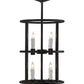 Meyda Lighting Cilindro 16" 8-Light Costello Black Air Pendant Light With White Faux Candlelight