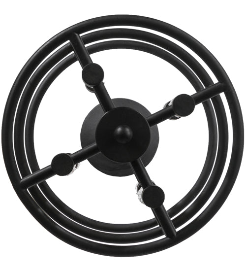 Meyda Lighting Cilindro 16" 8-Light Costello Black Air Pendant Light With White Faux Candlelight