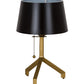 Meyda Lighting Cilindro 16" Antique Brass Sofisticato Table Lamp With Satin Black Shade