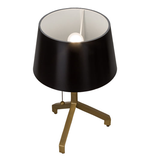 Meyda Lighting Cilindro 16" Antique Brass Sofisticato Table Lamp With Satin Black Shade