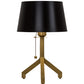 Meyda Lighting Cilindro 16" Antique Brass Sofisticato Table Lamp With Satin Black Shade
