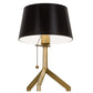 Meyda Lighting Cilindro 16" Antique Brass Sofisticato Table Lamp With Satin Black Shade