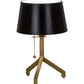 Meyda Lighting Cilindro 16" Antique Brass Sofisticato Table Lamp With Satin Black Shade