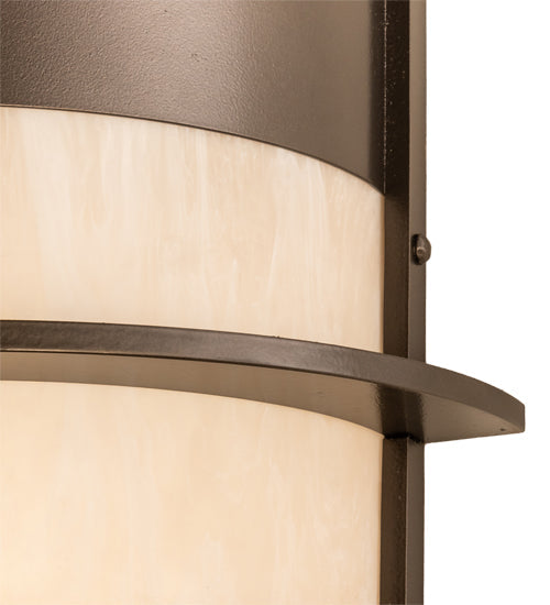 Meyda Lighting Cilindro 16" Exterior Oil Rubbed Bronze Cityplace Wall Sconce With Beige Fleshtone Idalight Shade