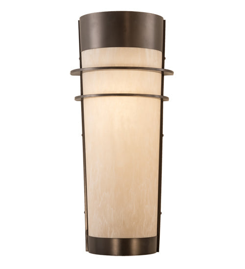 Meyda Lighting Cilindro 16" Exterior Oil Rubbed Bronze Cityplace Wall Sconce With Beige Fleshtone Idalight Shade