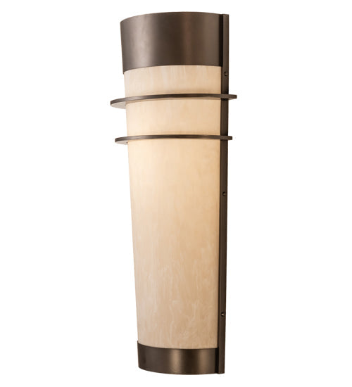 Meyda Lighting Cilindro 16" Exterior Oil Rubbed Bronze Cityplace Wall Sconce With Beige Fleshtone Idalight Shade