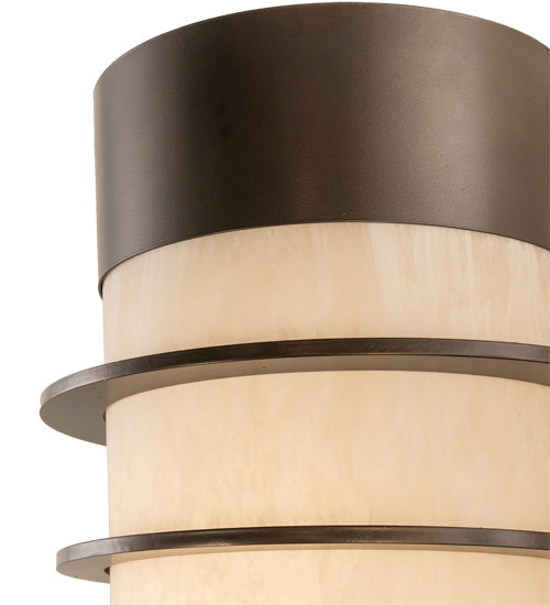 Meyda Lighting Cilindro 16" Exterior Oil Rubbed Bronze Cityplace Wall Sconce With Beige Fleshtone Idalight Shade
