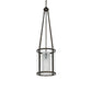 Meyda Lighting Cilindro 16" Gold Flemish Campbell Pendant Light With Clear & Frosted Shade Glass